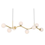 Minka Lavery Curven 8 Light 54" Long Abstract Linear Chandelier Legacy Brass