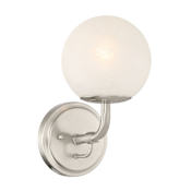 Minka Lavery Whitehall 11" Tall Bathroom Sconce with Etched Glass Brushed Nickel