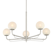 Minka Lavery Whitehall 5 Light 38" Wide Chandelier Brushed Nickel