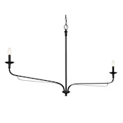 Minka Lavery Velena 2 Light 47" Long Taper Candle Style Chandelier Dark Matte Black