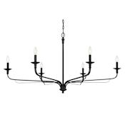 Minka Lavery Velena 6 Light 48" Wide Taper Candle Style Chandelier Dark Matte Black