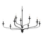 Minka Lavery Velena 9 Light 48" Wide Taper Candle Style Chandelier Dark Matte Black