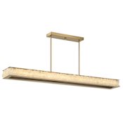Minka Lavery Divinely 60" Wide LED Crystal Linear Chandelier Celeste Brass