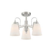 Minka Lavery Beckonridge 3 Light 17" Wide Semi-Flush Ceiling Fixture Brushed Nickel