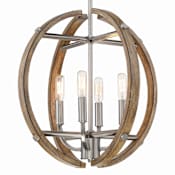 Minka Lavery Country Estates 4 Light 17" Wide Globe Chandelier Sun Faded Wood / Brushed Nickel