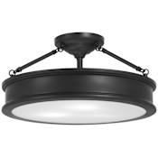 Minka Lavery Harbour Point 3 Light 19" Wide Semi-Flush Ceiling Fixture with Etched White Glass Coal