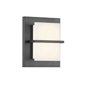 Minka Lavery Tarnos 8" Tall LED Wall Sconce with White Faux Alabaster Shade - ADA Compliant Gun Metal