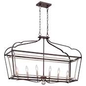 Minka Lavery 6 Light Single Tier Chandeliers from the Astrapia Collection Dark Rubbed Sienna with Aged Silver