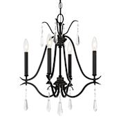 Minka Lavery Laurel Estate 4 Light 18" Wide Crystal Chandelier Coal