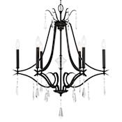 Minka Lavery Laurel Estate 6 Light 27" Wide Crystal Chandelier Coal