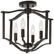 Minka Lavery Elyton 4 Light 16" Wide Vantage Semi-Flush Ceiling Fixture Downton Bronze with Gold