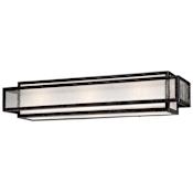 Minka Lavery Camden Square 3 Light 24" Wide Bathroom Bath Bar with Clear Seeded Glass Aged Charcoal