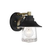 Minka Lavery Westfield Manor 8" Tall Bathroom Sconce Sand Coal / Soft Brass