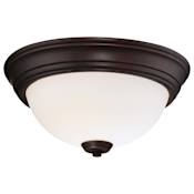 Minka Lavery Overland Park 2 Light 13" Wide Vantage Flush Mount Ceiling Fixture with Etched White Glass Vintage Bronze