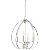 Minka Lavery Tilbury 4 Light 19" Wide Pendant Polished Nickel