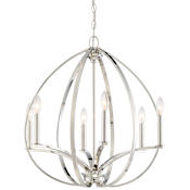 Minka Lavery Tilbury 6 Light 24" Wide 1 Tier Chandelier Polished Nickel