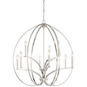 Minka Lavery Tilbury 9 Light 30" Wide Two-Tier Chandelier Polished Nickel