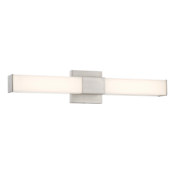 Minka Lavery Vantage 24" Wide Adjustable CCT LED Bath Bar with White Rectangular Shade Brushed Nickel