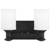 Minka Lavery Harbour Point 2 Light 11" Wide Bathroom Vanity Light with Etched Opal Glass Coal