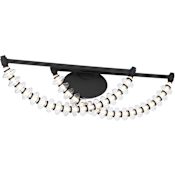 Minka Lavery Pearl 2 Light 36" Wide LED Vanity Light with Clear, Blown Glass Shades Dark Matte Black