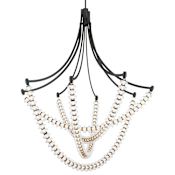 Minka Lavery Pearl 49" Wide LED Abstract Chandelier with Clear, Blown Glass Shades Dark Matte Black