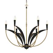 Minka Lavery Miller 6 Light 29" Wide Taper Candle Style Chandelier Legacy Brass / Sand Coal