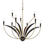 Minka Lavery Miller 9 Light 36" Wide Taper Candle Style Chandelier Legacy Brass / Sand Coal