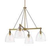 Minka Lavery Sommersby 4 Light 30" Wide Square Chandelier Legacy Brass / Matte Black