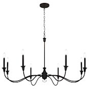 Minka Lavery Halifax County 8 Light 48" Wide Taper Candle Style Chandelier Textured Black