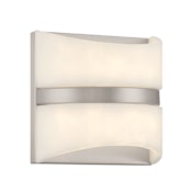 Minka Lavery Velaux 7" Tall LED Wall Sconce with Faux Alabaster Shade - ADA Compliant Brushed Nickel