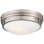 Minka Lavery Vantage 2 Light 13" Wide Flush Mount Ceiling Fixture Brushed Nickel