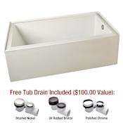 Mirabelle Edenton 60" X 30" Three-Wall Alcove Soaking Tub with Right Hand Drain Biscuit