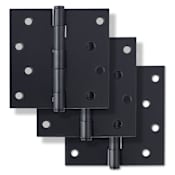Miseno 4 x 4 Plain Bearing Square Corner Door Hinge - Pack of 2 Matte Black