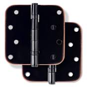 Miseno 4 x 4 Ball Bearing 5/8" Radius Corner Door Hinge - Pair Oil Rubbed Bronze