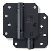 Miseno 4 x 4 Spring Hinge 5/8" Radius Corner Door Hinge - Pair Matte Black
