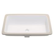 Miseno 21" Rectangular Porcelain Undermount Bathroom Sink with Overflow Polished White