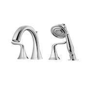 Miseno Claudius Deck Mounted Tub Filler with Built-In Diverter - Includes Hand Shower Polished Chrome