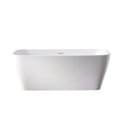 Miseno Augustine 59" Free Standing Acrylic Soaking Tub with Center Drain, and Overflow White