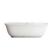 Miseno Orion 59" Free Standing Acrylic Soaking Tub with Center Drain, and Overflow White