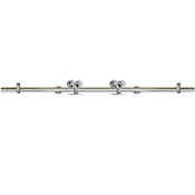 Miseno 78-3/4" Twin Roller Round Rod Barn Door Hardware Kit Stainless Steel