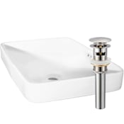Miseno 23" Rectangular Porcelain Drop In Bathroom Sink with Overflow and Pop-Up Drain Assembly White / Brushed Nickel Drain