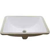 Miseno 18" Rectangular Ceramic Undermount Bathroom Sink with Overflow Polished White