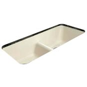 Miseno 43" Cast Iron Double Basin Kitchen Sink for Undermount Installations with 50/50 Split and Sound Dampening Technology Biscuit