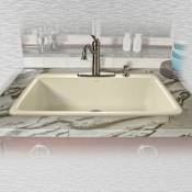 Miseno 33" Single Basin Drop In Cast Iron Kitchen Sink Biscuit