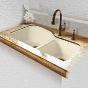 Miseno 33" Double Basin Undermount Cast Iron Kitchen Sink Biscuit