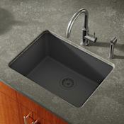 Miseno Georgia 25" Single Basin Undermount Stone Composite Kitchen Sink Black