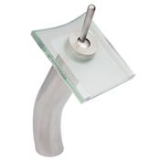 Miseno 1.8 GPM Single Hole Waterfall Vessel Bathroom Faucet Brushed Nickel / Clear Glass