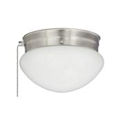 Miseno 1 Light 8" Wide Flush Mount Bowl Ceiling Fixture with Pull Chain Brushed Nickel