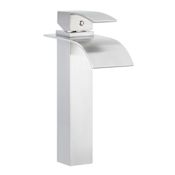 Miseno Remi 1.2/2.2 GPM Single Hole Waterfall Vessel Bathroom Faucet Brushed Nickel