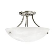 Miseno 2 Light 16" Wide Semi-Flush Bowl Ceiling Fixture Brushed Nickel